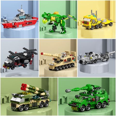 Bộ Đồ Chơi Lắp Ráp 6 Mẫu Xe & Tàu 3D Sáng Tạo Cho Trẻ Em - Xếp Hình Phương Tiện Vận Tải Dành Cho Bé 6 Tuổi Trở Lên