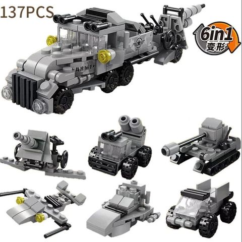 Bộ Đồ Chơi Lắp Ráp 6 Mẫu Xe & Tàu 3D Sáng Tạo Cho Trẻ Em - Xếp Hình Phương Tiện Vận Tải Dành Cho Bé 6 Tuổi Trở Lên