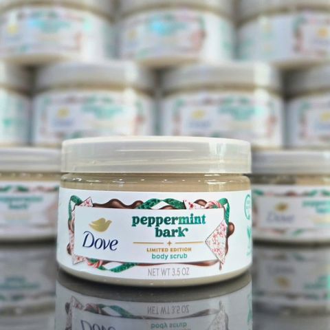 Tẩy Da Chết Dove Peppermint Bark Hương Socola Bạc Hà 298g - Dưỡng Ẩm, Làm Mềm Da, Chăm Sóc Da Dịu Nhẹ, Edition Giới Hạn