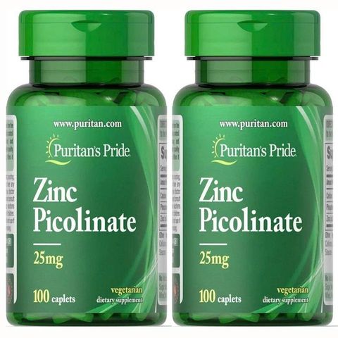 Viên uống bổ sung kẽm Puritan's Pride Zinc Picolinate 25mg - Tăng cường sức đề kháng, 100 viên, hỗ trợ sức khỏe tổng thể