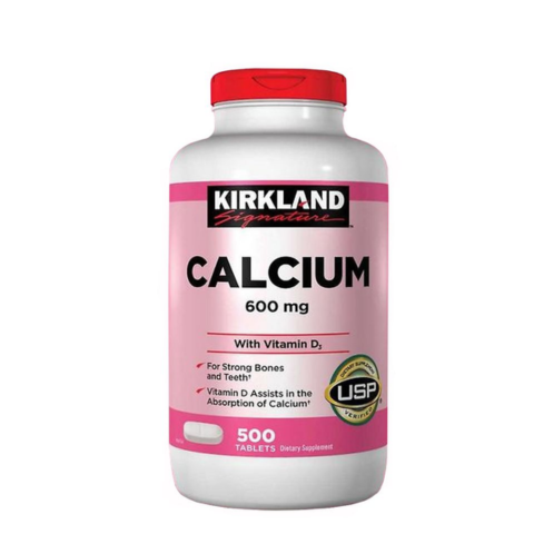 Viên uống bổ sung canxi Kirkland Signature 600mg + D3 - Bổ sung vitamin D cho xương chắc khỏe, 500 viên, sản phẩm chính hãng