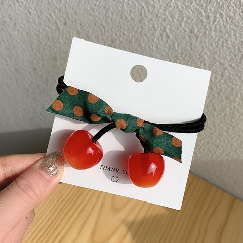Dây Cột Tóc Scrunchie Trái Cherry - Phụ Kiện Thời Trang Dành Cho Phụ Nữ, Cô Gái - Thích Hợp Để Đi Tiệc, Hẹn Hò, Sinh Nhật