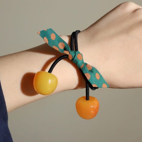 Dây Cột Tóc Scrunchie Trái Cherry - Phụ Kiện Thời Trang Dành Cho Phụ Nữ, Cô Gái - Thích Hợp Để Đi Tiệc, Hẹn Hò, Sinh Nhật