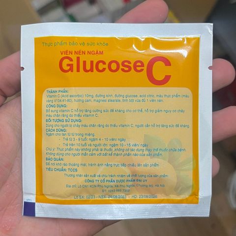 Kẹo Ngậm C Vitamin Glucose Đại Uy - Bổ Sung Vitamin C Thoải Mái, Kỷ Niệm Tuổi Thơ Ngọt Ngào, Gói 20 Viên Tiện Dụng