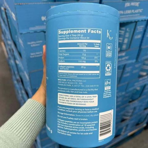 Bột Collagen Vital Proteins Collagen Peptides Không Vị 680g - Hỗ Trợ Làm Đẹp Da, Tóc, Móng - Sản phẩm Chất Lượng Chính Hãng Mỹ