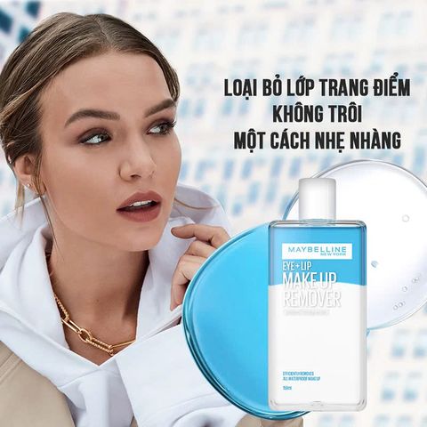 Nước Tẩy Trang Mắt Và Môi Maybelline Make Up Remover - Giúp Tẩy Sạch Mascara Cứng Đầu, Dành Cho Da Nhạy Cảm, Dịu Nhẹ