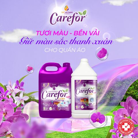 Nước Giặt Carefor Hương Hoa Lan 3,5 Lít - Giặt Xả Siêu Đậm Đặc, Diệt Khuẩn 99,99%, An Toàn cho Da Nhạy Cảm