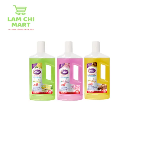 Nước Lau Sàn Đậm Đặc Obay 1000ml - Diệt Khuẩn, Chống Trơn Trượt, Hương Thiên Nhiên Tươi Mát, An Toàn Cho Trẻ Em