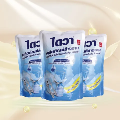 Combo 3 Túi Nước Rửa Chén Bát Đậm Đặc Daiwa 500ml - An Toàn, Không Mùi, Diệt Khuẩn, Xuất Xứ Thái Lan