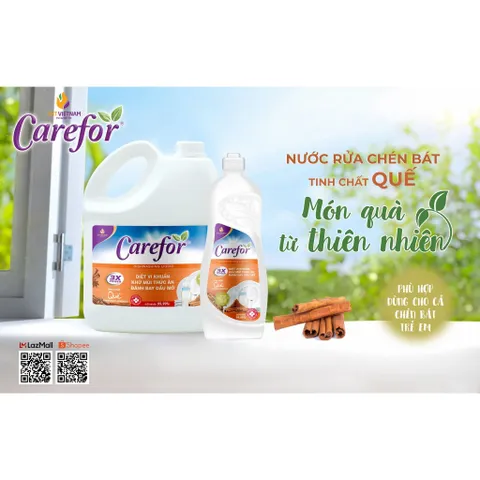 Nước rửa chén bát Carefor An toàn cho da tay Chính hãng 3600ml