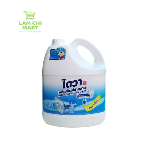 Nước Rửa Chén Daiwa Không Mùi An Toàn Cho Gia Đình - Đánh Bay Vết Bẩn, Diệt Khuẩn 3.6L Chính Hãng Thái Lan