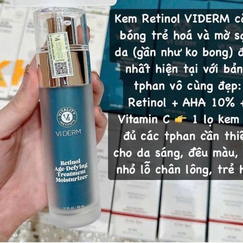 Kem Dưỡng Ẩm Trẻ Hóa Toàn Diện VI Derm Retinol 50ml - Ngăn Ngừa Lão Hóa, Cấp Ẩm, Làm Sáng Da, Phù Hợp Mọi Loại Da