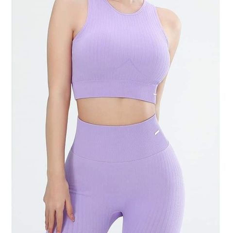 Set quần áo tập Gym Yoga Naqi - Chất dệt gân thoáng mát kèm 1 cặp mút ngực cho nữ - Thời trang thể thao năng động