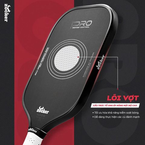 Vợt Pickleball Zocker HP05 Pro Series Control - Thiết kế 4 màu độc đáo với công nghệ cao, tối ưu hóa kiểm soát và cảm giác chơi bóng