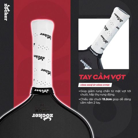 Vợt Pickleball Zocker HP05 Pro Series Control - Thiết kế 4 màu độc đáo với công nghệ cao, tối ưu hóa kiểm soát và cảm giác chơi bóng