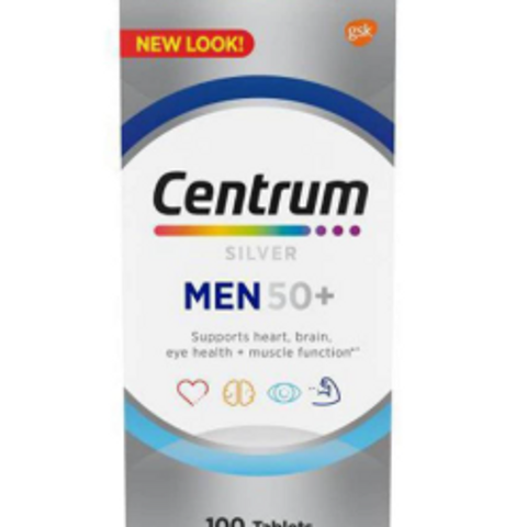 Centrum Silver Men 50+ - 200 viên Multivitamin Bổ Sung Sức Khỏe Cho Nam Trên 50 Tuổi - Hỗ Trợ Tim Mạch, Não Bộ và Thị Lực