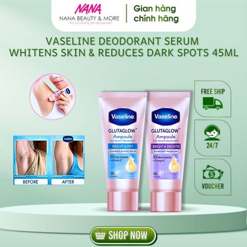 Serum Dưỡng Trắng Vùng Da Cánh Tay Vaseline Gluta Glow Ampoule 45ML - Chăm Sóc Da Chống Thâm Nách, Tự Tin Mỗi Ngày