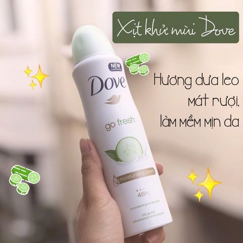 Xịt Khử Mùi DOVE Kháng Khuẩn & Lưu Hương 48H 150ML - Hương Thơm Dịu Nhẹ, Dành Cho Da Nhạy Cảm, Giúp Bạn Tự Tin Suốt Ngày