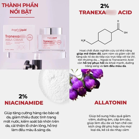 Kem Dưỡng Da Mờ Nám Tranexa Acid Angel's Liquid Mela Cream 50ml - Giúp Làm Sáng Da, Giảm Thâm Mụn, Phục Hồi Sắc Tố Da