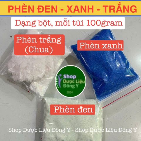 Bột Phèn Xanh, Đen, Trắng (Chua) 100g - Nguyên Liệu Tự Nhiên Chất Lượng Cao - Xuất Xứ Việt Nam