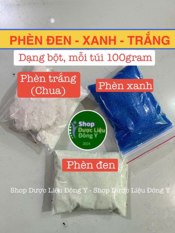 Bột Phèn Xanh, Đen, Trắng (Chua) 100g - Nguyên Liệu Tự Nhiên Chất Lượng Cao - Xuất Xứ Việt Nam