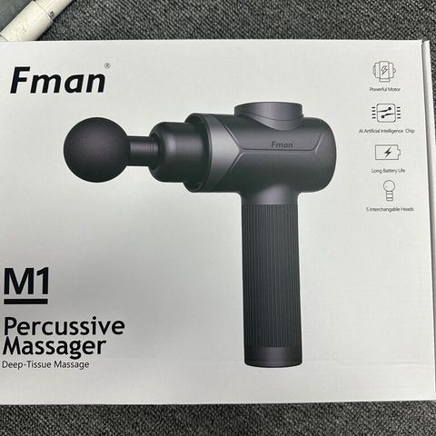 Máy Massage Cầm Tay Fman M1 - Sạc Pin, Có 5 Đầu Massage Đa Năng, Giải Pháp Thư Giãn Tại Nhà, Động Cơ 60W, Độ Ồn Thấp 45-50dB