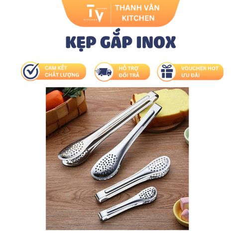 Kẹp Gắp Thức Ăn Inox Đa Năng - Thiết Kế Tiện Dụng Cho Món Nướng, Bánh, Đá, Dụng Cụ Nhà Bếp Hữu Ích (TV54)