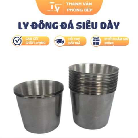 Ly làm đá inox, Ly đông đá inox 304 cao cấp siêu dày, ly làm bánh flan nhiều kích thước (TV454)