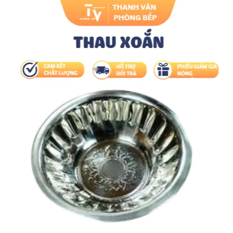 Thau Xoắn Inox Cao Cấp - Dụng Cụ Nhà Bếp Thông Minh 33x16x10cm - Sản Phẩm Gia Dụng Chất Lượng cao (TV1257)
