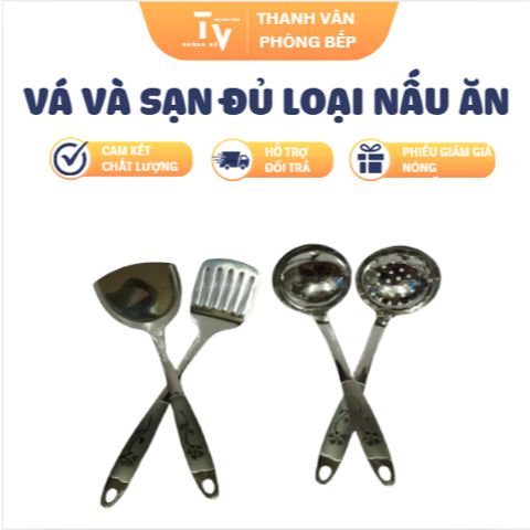 Vá Sạn Nấu Ăn Inox Cao Cấp TVKITCHEN - Dụng Cụ Gia Dụng Tiện Dụng Cho Bếp Nhà (TV1462-1)