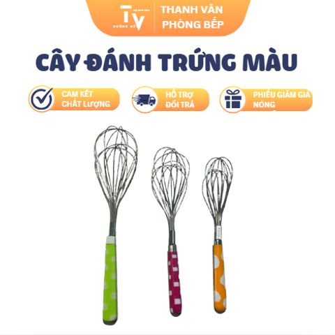 Cây Đánh Trứng Màu Ngẫu Nhiên 35cm - Dụng Cụ Nhà Bếp Inox Chất Lượng Cao - Tiện Ích Cho Mọi Gia Đình (TV1466)