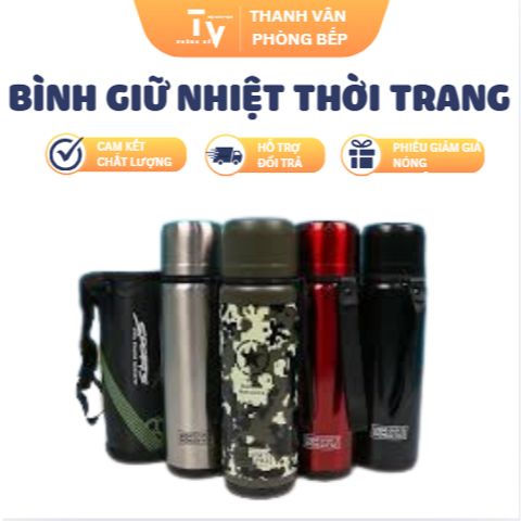Bình Giữ Nhiệt Thời Trang Inox Có Túi Đựng - Dụng Cụ Nhà Bếp Đa Năng Đẹp Mắt và Tiện Lợi (TV1470)