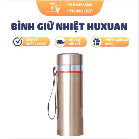 Bình Giữ Nhiệt Inox Huxuan Cao Cấp 22x9cm - Bình Nước Giữ Nhiệt Thời Trang, Phù Hợp Mọi Hoàn Cảnh, Quà Tặng Ý Nghĩa (TV1467)