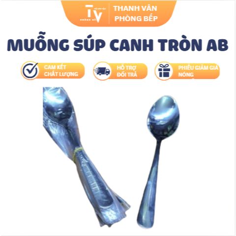 Muỗng Súp Canh Tròn AB 1 Lốc 10 Cái Cao Cấp (TV1446)