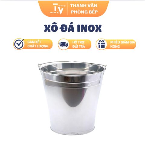 Xô Đá Inox Tiện Lợi Chắc Chắn 30x30x15cm - Dụng Cụ Gia Dụng Nhà Bếp Chất Lượng, Hàng Chính Hãng AP (TV1455)