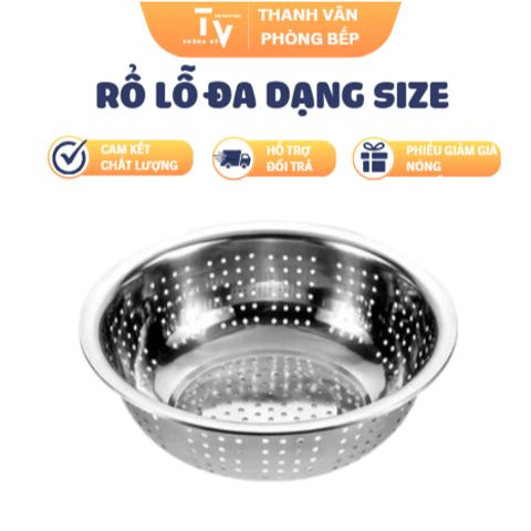 Rổ lỗ inox đa dạng kích thước - Dụng cụ nhà bếp chất lượng cao - Đồ gia dụng tiện lợi cho căn bếp của bạn (TV1269)