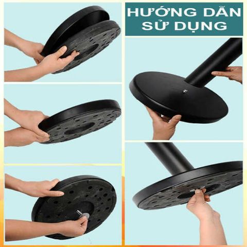 Cột chắn inox đen dây căng 2m có sẵn dây kéo - Dụng cụ tiện ích cho bếp và trang trí nội thất (TV1357)