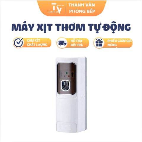 Máy Xịt Thơm Tự Động - Thiết Bị Phun Xịt Nước Hoa Dùng Trong Nhà Bếp, Chất Liệu Nhựa ABS, Màu Trắng, Hàng Chính Hãng HTX (TV1376)