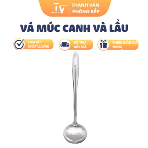 Vá Múc Canh và Lẩu Inox 430 - Bộ 10 Cái TVKITCHEN - Dụng Cụ Nhà Bếp Tiện Lợi, Chất Lượng Cao (TV1449)
