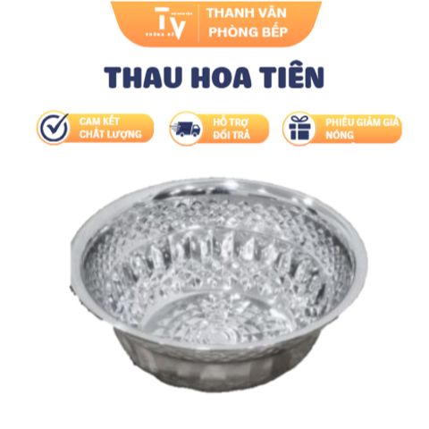 Thau Hoa Tiên Inox Cao Cấp 26x13x6cm - Dụng Cụ Nhà Bếp Chất Lượng Từ TVKITCHEN, Cam Kết Hàng Chính Hãng (TV1259)