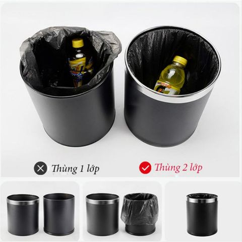Sọt Thùng Rác 2 Lớp TVKITCHEN - Thiết Kế Hiện Đại, Chất Liệu Inox Cao Cấp, Kích Thước Ø25cm - Đen & Nhiều Màu Sắc (TV1393)