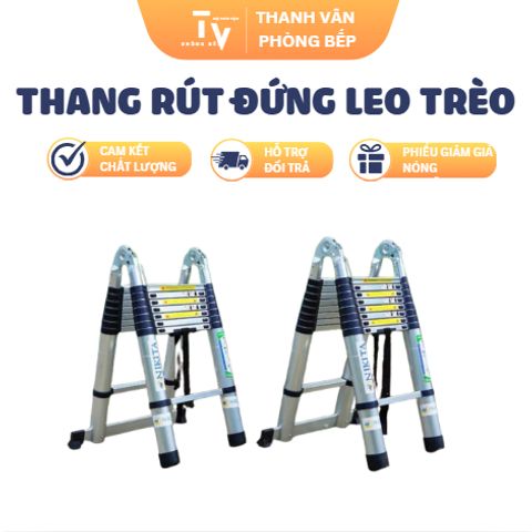 Thang Rút Đứng Leo Trèo Tiện Lợi, Hợp Kim Nhôm, Tải Trọng 150kg - Dụng Cụ Gia Dụng Cho Nhà Bếp TVKITCHEN (TV1342)