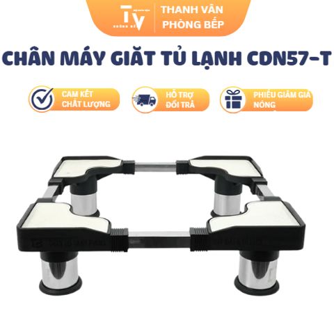 Chân Đỡ Máy Giặt và Tủ Lạnh Loại Lớn CDN57-T 12CM - Chất Liệu Inox Chịu Tải 300Kg, Dụng Cụ Tiện Ích Nhà Bếp (TV1238)