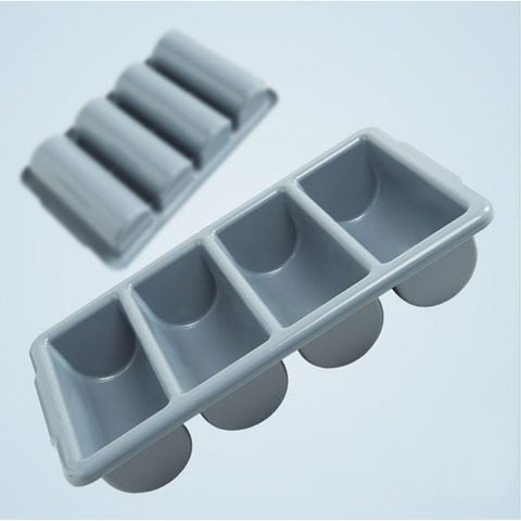 Khay Rack Đựng Dao Kéo 4 và 8 Ngăn - Giải Pháp Tổ Chức Tiện Lợi Cho Nhà Bếp - Chất Liệu Nhựa PP, Màu Ghi
