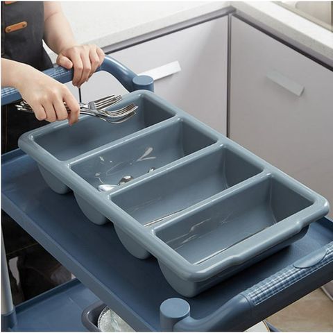 Khay Rack Đựng Dao Kéo 4 và 8 Ngăn - Giải Pháp Tổ Chức Tiện Lợi Cho Nhà Bếp - Chất Liệu Nhựa PP, Màu Ghi