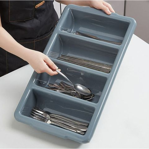 Khay Rack Đựng Dao Kéo 4 và 8 Ngăn - Giải Pháp Tổ Chức Tiện Lợi Cho Nhà Bếp - Chất Liệu Nhựa PP, Màu Ghi