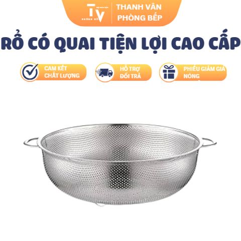 Rổ Inox Có Quai Tiện Lợi Cao Cấp - Đồ Gia Dụng Nhà Bếp Thông Minh, Kích Thước 31.5x23x10cm, Chất Lượng Hàng Đầu (TV1270)