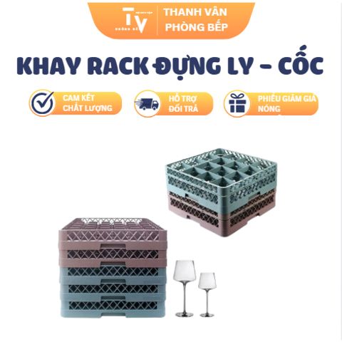Khay Rack đựng ly, cốc nhiều ngăn chất liệu nhựa PP (TV1385)