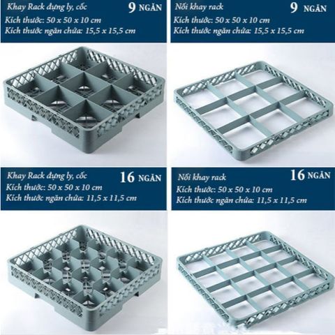Khay Rack đựng ly, cốc nhiều ngăn chất liệu nhựa PP (TV1385)