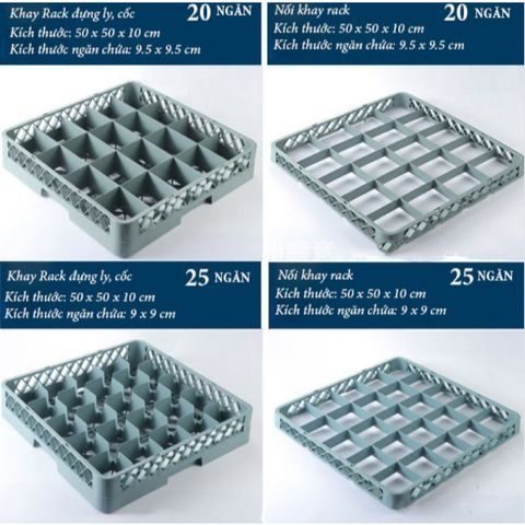 Khay Rack đựng ly, cốc nhiều ngăn chất liệu nhựa PP (TV1385)